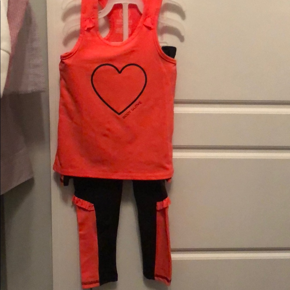 3 piece tank, tights and biker shorts set size 4t